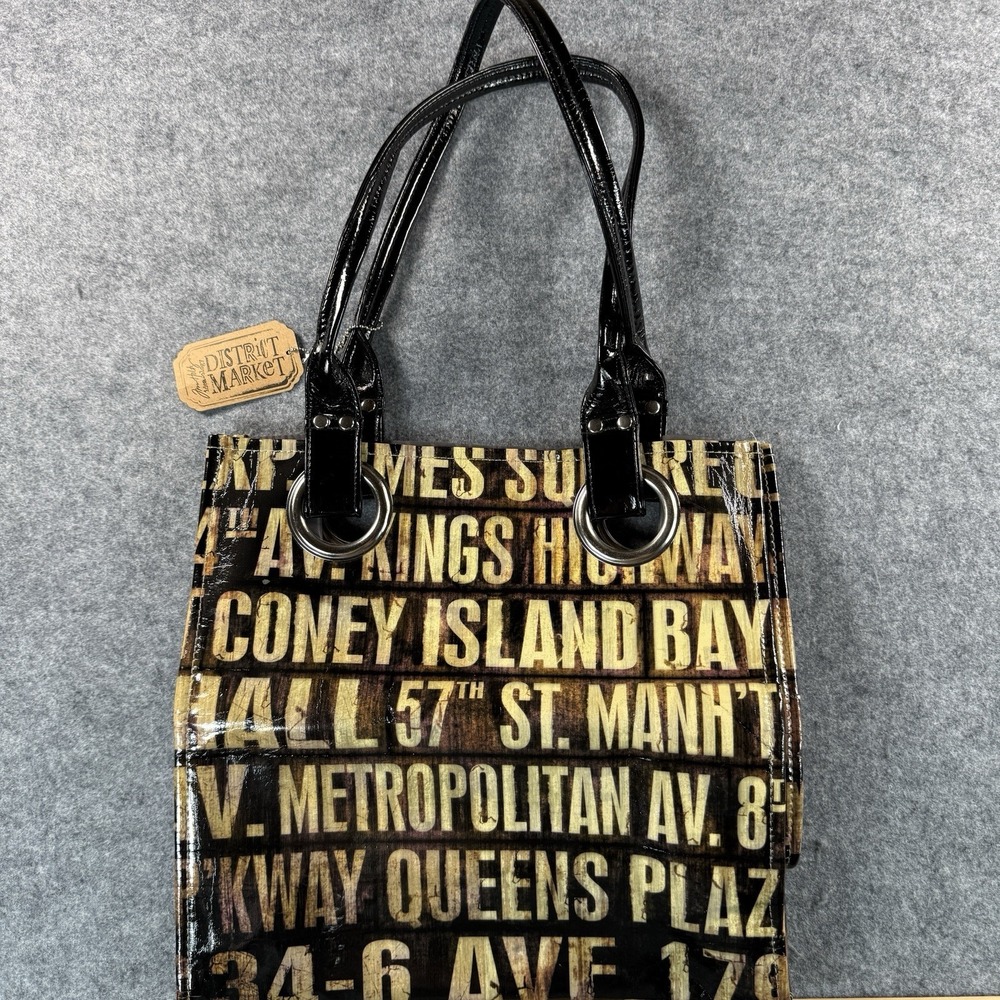 Tim Holtz District Market Tote Bag New With Tag Brown NYC Subway Craft Art